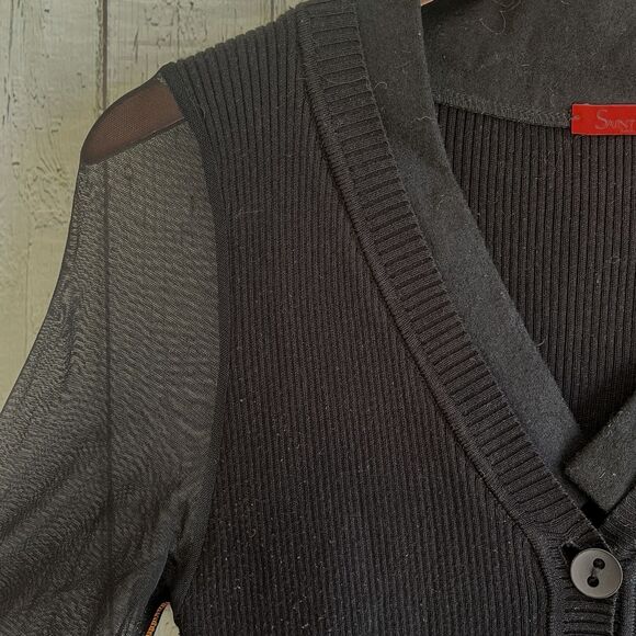 Saint Gil Paris Womens Cardigan Size XS/S READ Knit Mesh Felt Artsy Avant Garde - Picture 5 of 9